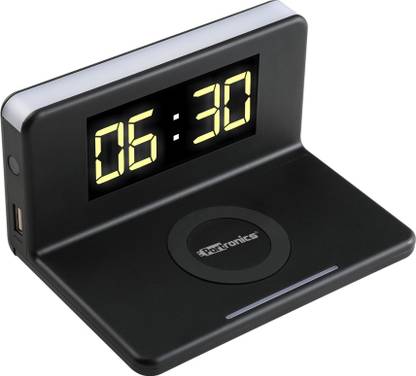 Portronics POR-198 Ciri Desktop Wireless Mobile Charger with Alarm Clock and LED Lamp Charging Pad