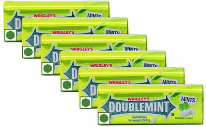 Doublemint Mints Tin Pack, 23.8g (pack of 6) Pressed Chewing Gum