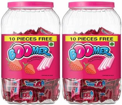 Boomer Flavoured Chewing Gum Big Jar , 396g (pack of 2) Strawberry Chewing Gum