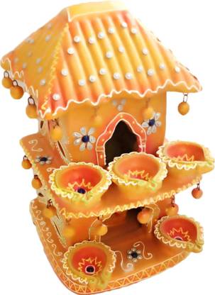 Creative Art Decorative Hatri Diya Big For Diwali Terracotta Table Diya Set