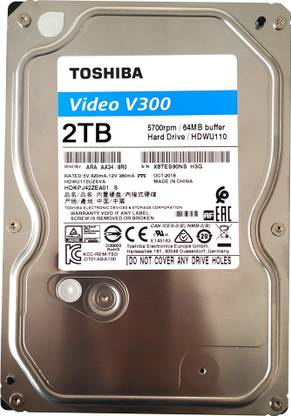 TOSHIBA surveillance 2 TB Surveillance Systems Silver SATA Internal Hard Disk Drive (HDD) (av hard disk)