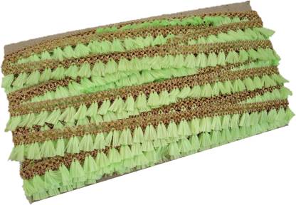 hariyanilace New Golden Zari lace with light green Tassels Lace Saree Falls