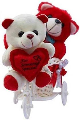 kashish trading company Valentine White Couple with Cyule - 30 cm (White, Red)  - 12 inch
