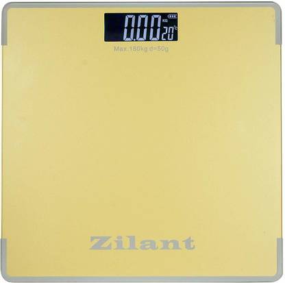 Zilant Personal Bathroom Tempered Glass Digital Scale Weighing Machine with Step on & 4 sensor Technology for Accurate Body Weight Monitor (6 mm, Yellow) Weighing Scale