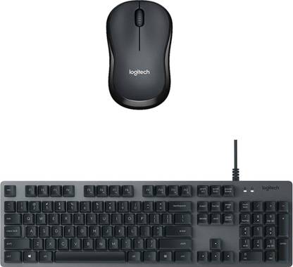 Logitech Multimedia Keyboard (English)-MK840-Black-Wireless Mouse-B175_Black Combo Set