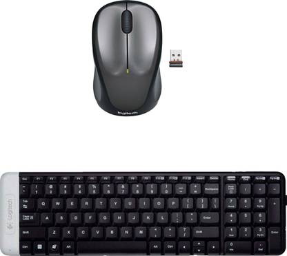 Logitech Multimedia Keyboard (English)-K230-Black-Wireless Mouse-M235_Grey Combo Set