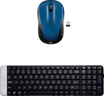 Logitech Multimedia Keyboard (English)-K230-Black-Wireless Mouse-M325_Blue Combo Set