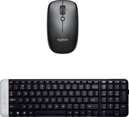 Logitech Multimedia Keyboard (English)-K230-Black-Wireless Mouse-M557_Grey Combo Set