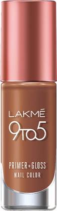 Lakmé 9 to 5 Primer + Gloss Nail Color Caramel Case