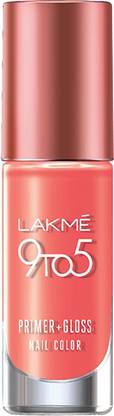 Lakmé 9 to 5 Primer + Gloss Nail Color Salmon Strike