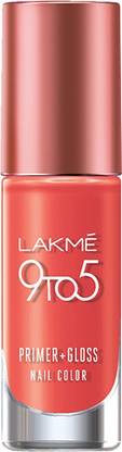 Lakmé 9 to 5 Primer + Gloss Nail Color Orange Coat