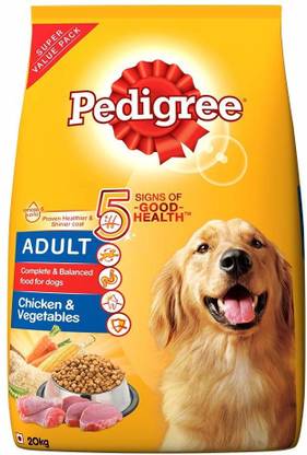 Adult Dry Dog Food, Chicken & Vegetables â 20 kg Pack Chicken 20 kg Dry Adult Dog Food