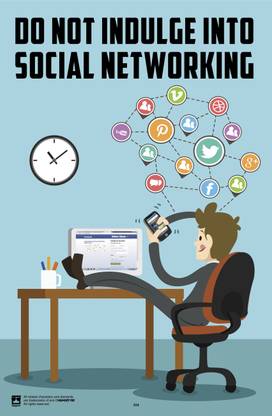Do Not Indulge Into Social Networking Quote, Framed Poster for Home & Office, (Size 13X19) Fine Art Print