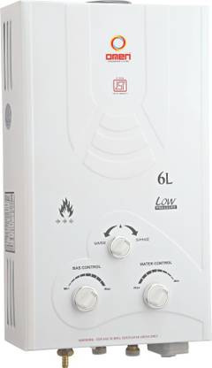 OMEN Marina Gas Geyser LPG 6-Litre Water Heater (White) 6 L Gas Water Geyser