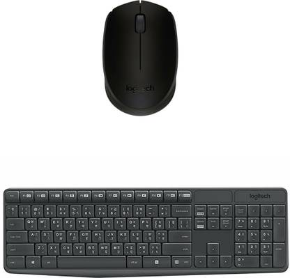 Logitech Multimedia Keyboard (English)-MK235-Black-Wireless Mouse-B170_Black Combo Set