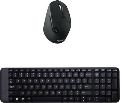 Logitech Multimedia Keyboard (English)-MK215-Black-Wireless Mouse-M720_Black Combo Set