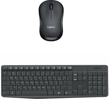 Logitech Multimedia Keyboard (English)-MK235-Black-Wireless Mouse-B175_Black Combo Set