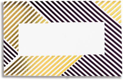 LA MAISON DE PAPIER Striped Fine Paper with Gold Foiling (LMDP-NC-COL-STP-BROWN) Note Cards with Envelopes