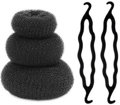 KYT Hair Donut Bun Maker 3 pcs all different Size and 2pcs juda maker Bun