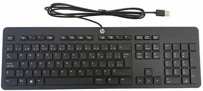 HP SLIM 803181-121 Wired USB Standard Multi-device Keyboard Compatible with Desktop, Laptop, Mac
