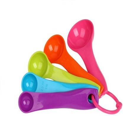 BAKE PLUS Measuring Spoon Set 1 ml/gm,2.5 ml/gm,5 ml/gm,7.5 ml/gm,15 ml/gm Plastic Measuring Spoon Set