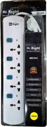 Mr. Right MR-1044B 5 Meter Long Wire Extension cord - Extension Board 4  Socket Extension Boards