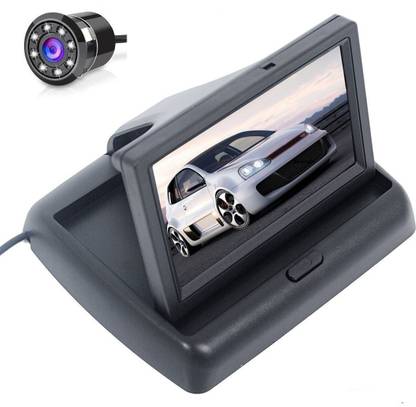 TREST 4.3" Digital TFT LCD Foldable/Car Rearview Reverse Security Monitor Screen Parking Backup Camera/16:9 High Definition Display Rearview Monitor (Foldable Screen) Reverse Assist Camera System