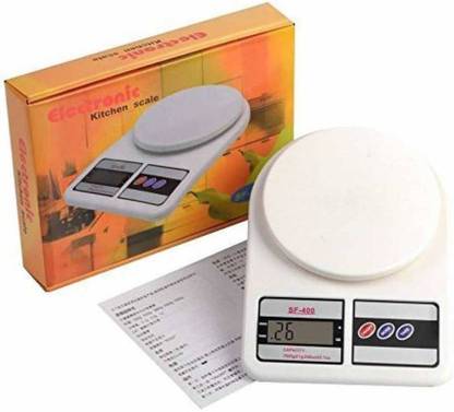 MEZIRE Digital Kitchen Scale (1g - 10kg) | Electronic Digital Weighing Scale Machine SF-400 Weighing Scale  (White) Weighing Scale