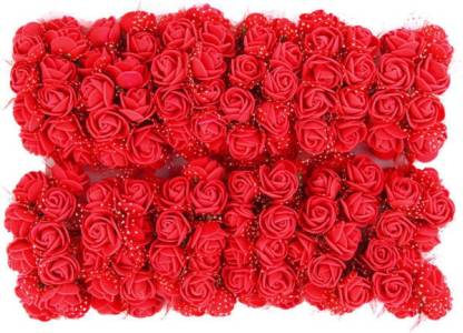 144pcs Artificial Flowers Mini Foam Roses with stem Wedding Bouquet Decor ROUK N