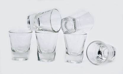 tyche enterprise (Pack of 6) Shot Glass set - Ideal for Vodka, Whisky - Heavy Base, 60 ml Glass Set Shot Glass