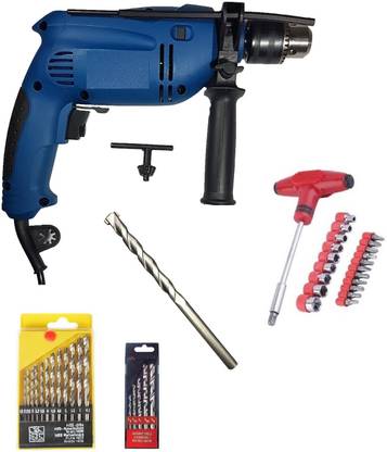 Inditrust reversible impact electric drill machine with variable speed trigger Power & Hand Tool Kit