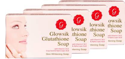 G GLOWSIK GLUTATHIONE SOAP FOR SKIN WHITENING WITH VITAMIN C & GRAPE SEED