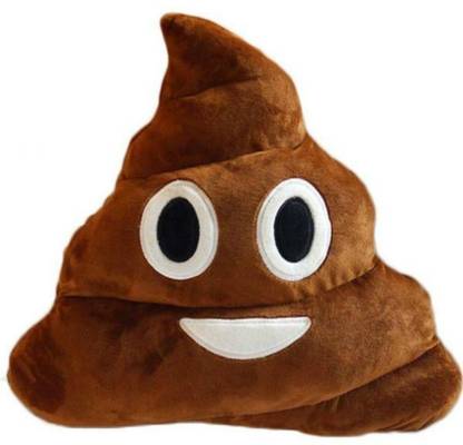 Deals India Smiley Emoji Dark Brown Poop Cushion Pillow Stuffed Plush Toy 35 cm  - 35 cm