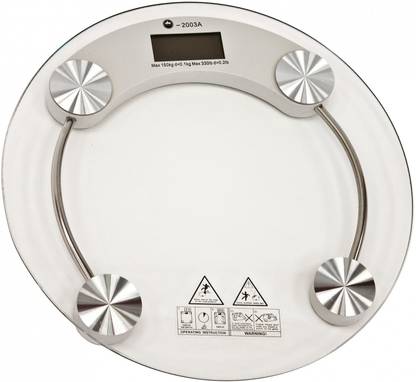 Rorian Personal Weight Machine Thick Round Transparent Glass Weighing Scale