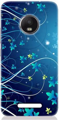 Smutty Back Cover for Motorola Moto C Plus - Blue Floral Print