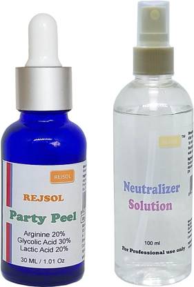 REJSOL Party Peel 30ml , Glycolic Acid 30%, Lactic Acid 20%, Arginine 20%, with 100ml Neutralizer