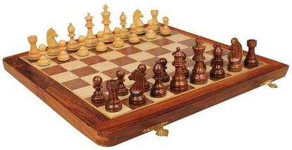 BEING CREATIVE Multicolor Wooden Chess Board 12.7 cm Chess Board