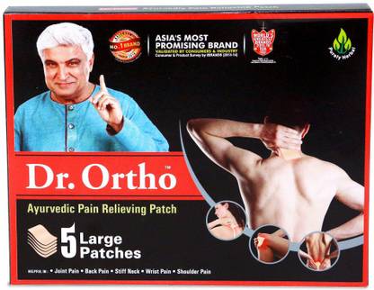 Dr. Ortho Pain Relief Patch - 5 Large Patches - Ayurvedic Pain Relieving Patches Helpful in Joint Pain, Back Pain, Neck Pain, Wrist Pain, Shoulder Pain Plaster & Patch