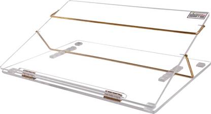 RASPER 2 Compartments Clear Acrylic Writing Desk Acrylic Table Top Elevator with Adjustable Height (Standard Size 21x15 Inches) Extra Heavy Quality 10MM with 1 Year Warranty