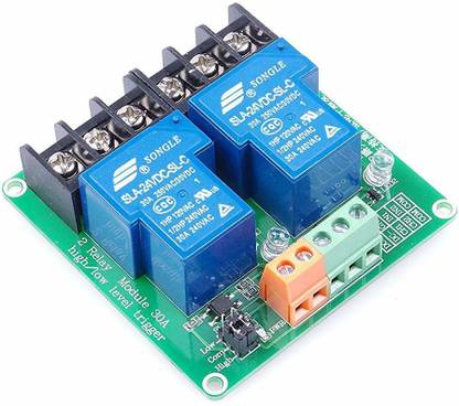 REES52 2-Channel Relay Module High/Low Level Triggering Optocoupler Isolation Load 30A DC 30V / AC 250V for PLC Automation Control, Industrial System Control, Arduino (DC 24V) Micro Controller Board Electronic Hobby Kit