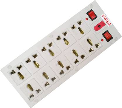 UNIQUE 10+2 10 SHOCKETS WITH 2 MASTER SWITCH 3 MTR LONG WIRE WITH FUSE SAFETY 10  Socket Extension Boards