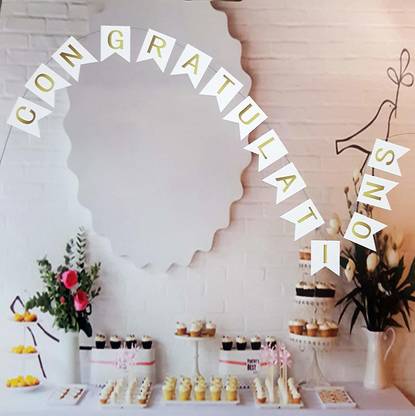 Atpata Funky Congratulations Letter Banners Swallowtail On Card Stock (Golden Alphabets) Banner