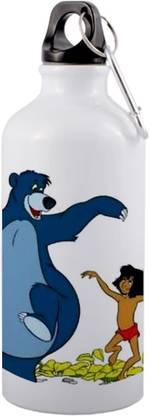 COLOR YARD best Mowgli and Baloo dancing cartoons design on white 600 ml सिपर
