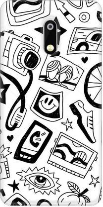 Smutty Back Cover for Nokia 6, TA-1021, TA-1033, TA-1000, TA-1003, TA-1025, TA-1039 - Doodle Print
