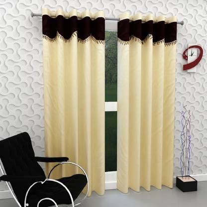 New panipat textile zone 213 cm (7 ft) Polyester Semi Transparent Door Curtain (Pack Of 2)