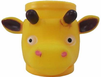 Aromora coffee mug, Cute Cartoon Character Shaped Unbreakable Cup/Milk Juice, Yellow (8 x 6 Cms) Plastic Coffee Mug