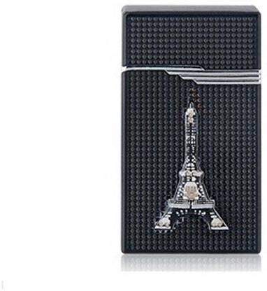 Daylfonos Windproof Eiffel Tower Butane Refillable Cigarette Lighter with Colorful Lamp Pocket Lighter