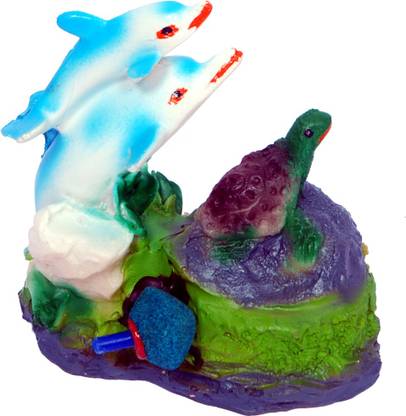एक्वेपेटसवर्ल्ड dolphin with baby dolphin And turtle Air pump Dolphin Shape Air Bubble Stone Oxygen Pump Ornament Decor For Fish Tank Aquarium लेटराइट अनप्लांटेड सबस्ट्रेट