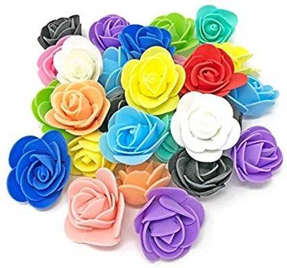 devine MULTICOLOR FOAM FLOWER (SINGLE FLOWER SIZE 3 cm) Multicolor Rose Artificial Flower