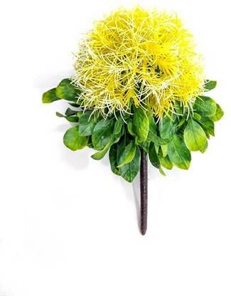 ChoicIt Artificial Plant with Round Flowers without Pot with Realistic Detailing ( 9 inch, Yellow ) नकली पौधा